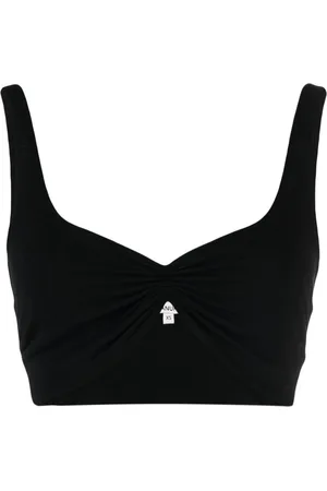 MANURI Gathered sleeveless crop top