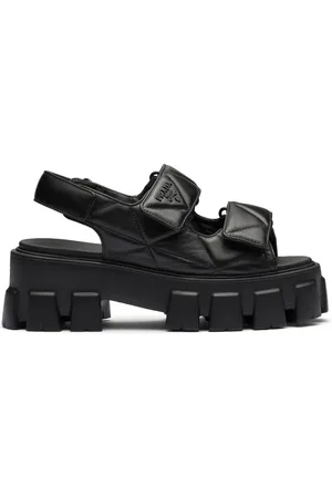 Prada Triangle-logo quilted leather sandals
