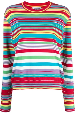 Moschino Stripe-pattern logo-patch jumper