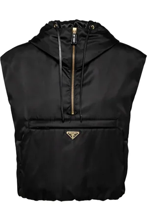 Prada Re-Nylon triangle-logo hooded vest
