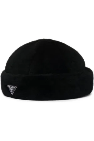 Prada Triangle-logo shearling hat