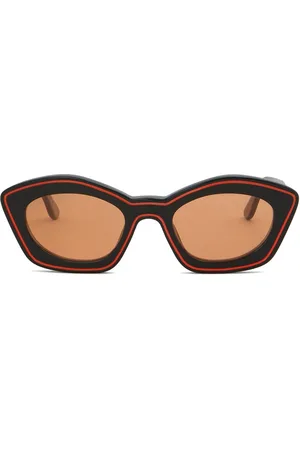 Marni Logo-print oval-frame sunglasses