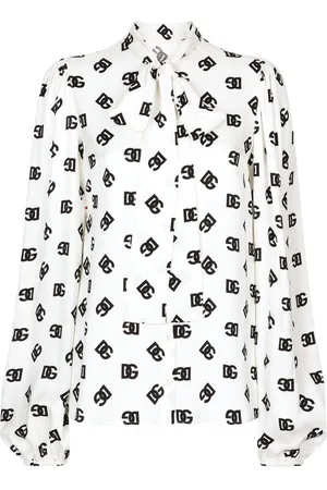 Dolce & Gabbana Logo-print attached-scarf shirt