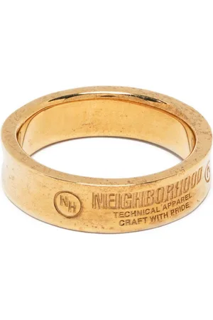 NEIGHBORHOOD Logo-engraved -plated ring
