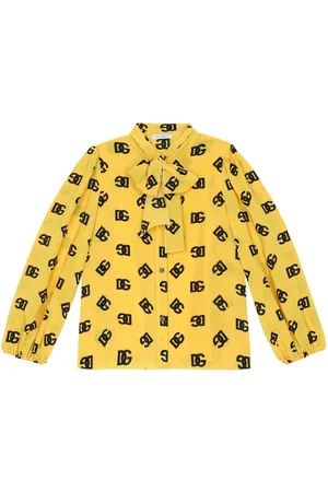 Dolce & Gabbana DG-print pussy-bow shirt