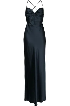 Michelle Mason Twisted-bodice silk gown