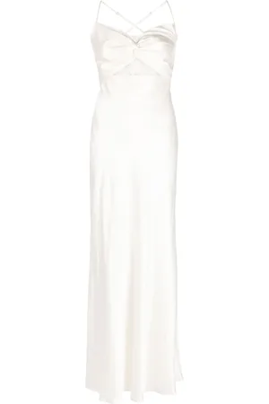 Michelle Mason Twisted-bodice silk gown