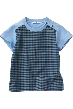 Familiar Gingham-check cotton T-shirt