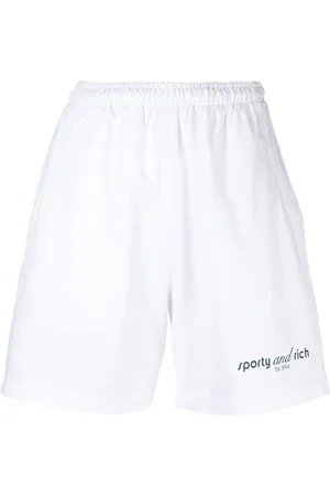 Sporty & Rich Logo-print cotton track shorts
