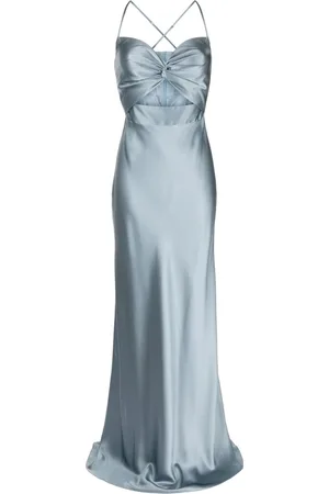 Michelle Mason Twist-detail silk maxi dress