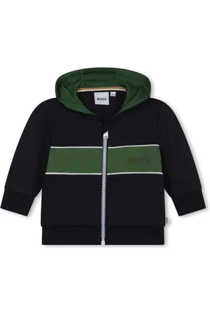 HUGO BOSS Striped zip-up hoodie
