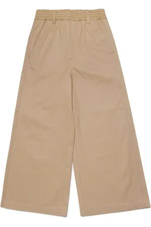 Maison Margiela Logo-embroidered wide-leg chinos