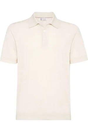 Brunello Cucinelli Ribbed-collar slub-texture polo shirt