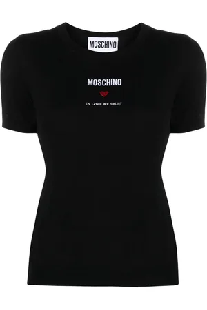 Moschino Logo-embroidered cotton knitted top