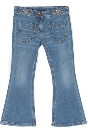 VERSACE Medusa-motif stretch-cotton jeans