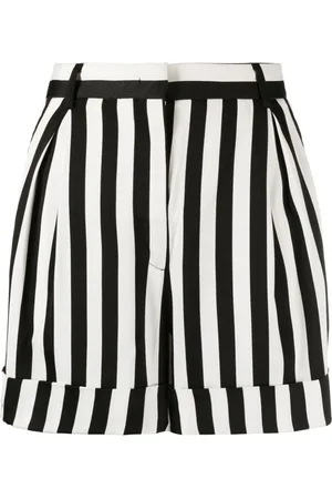 Moschino Striped wide-leg satin shorts