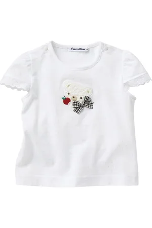Familiar Bear-embroidered crew-neck T-shirt