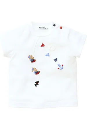 Familiar Embroidered-detail cotton T-shirt