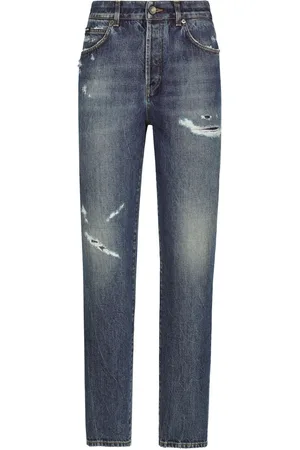 Dolce & Gabbana Ripped-detail boyfriend-fit jeans