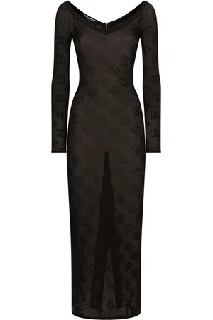 Dolce & Gabbana Logo-jacquard V-neck maxi dress