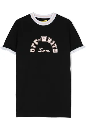 OFF-WHITE Logo-print organic cotton dress