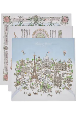 Atelier Choux Illustration-print organic cotton blanket