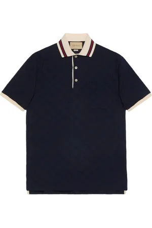 GUCCI Panelled Cotton-Jersey and Logo-Jacquard Silk-Blend Polo Shirt for  Men