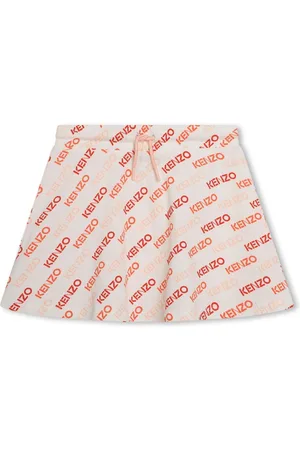 Kenzo Logo-print piqu?? cotton skirt