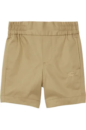 Burberry Equestrian Knight-embroidered cotton shorts