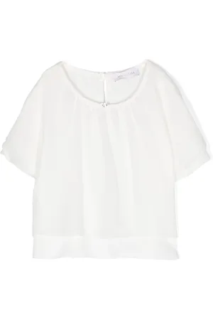 MONNALISA Crew-neck layered blouse