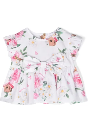 MONNALISA Bird Houses floral blouse