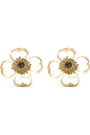 Goossens Floral-motif garnet earrings