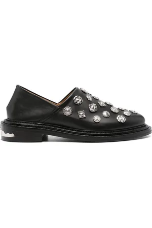 TOGA VIRILIS Stud-embellished leather loafers