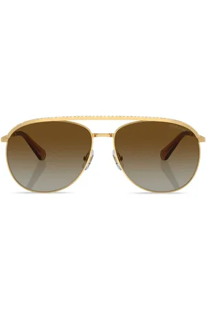Swarovski Crystal-embellished pilot-frame sunglasses