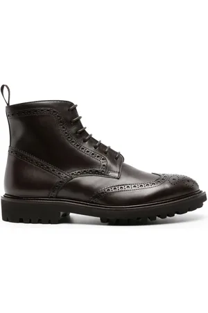 Scarosso Thomas perforated-detailing leather boots