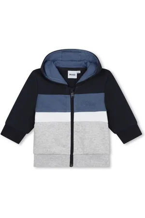 HUGO BOSS Colour-block hooded cardigan