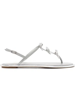 RENE CAOVILLA Rhinestone-embellished leather sandals
