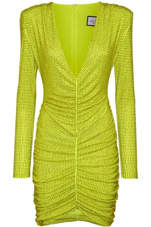 Philipp Plein Rhinestone-embellished ruched mini dress