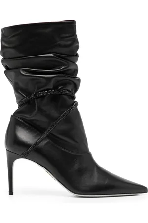 RENE CAOVILLA 80mm ruched leather boots