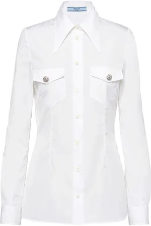 Prada Jewel-buttons poplin shirt