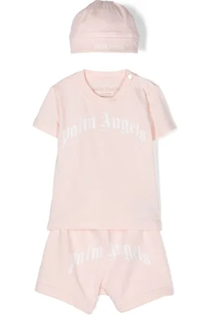 Palm Angels Logo-print cotton babygrow set