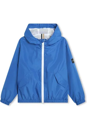 HUGO BOSS Logo-patch hooded windbreaker