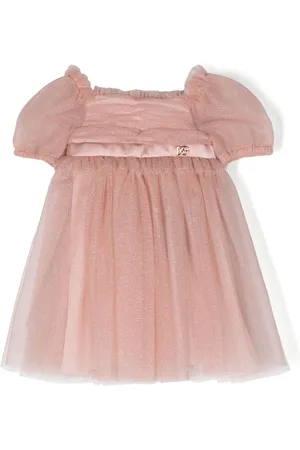 Dolce & Gabbana Logo-plaque ruffled tulle dress