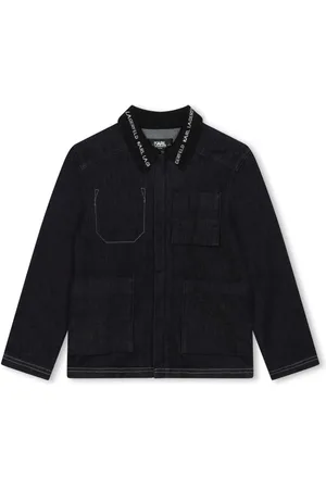 Karl Lagerfeld Logo-collar denim jacket