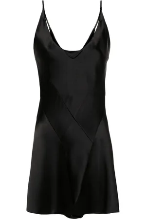 Maison Margiela Four-stitch logo satin playsuit
