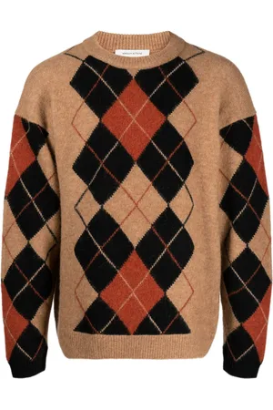 Maison Kitsuné Argyle-pattern crew-neck jumper