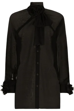 Dolce & Gabbana Floral-appliqu?? sheer shirt