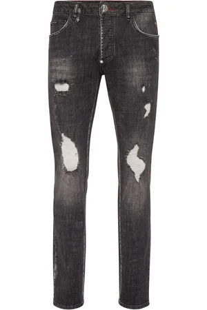 Philipp Plein Paint-splatter straight-leg jeans