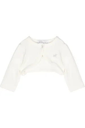MONNALISA Logo-embellished cropped jacket