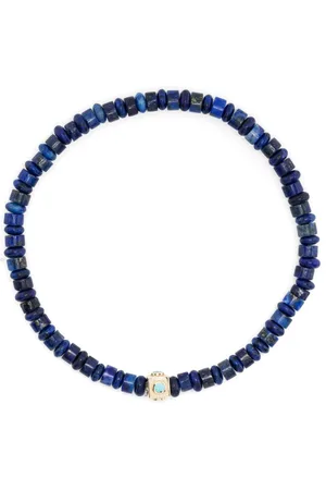 LUIS MORAIS 14kt yellow gold lapis lazuli bead bracelet